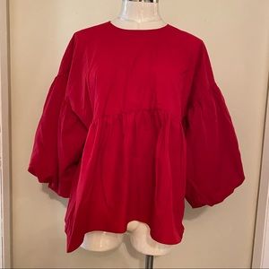 Zara balloon sleeve blouse